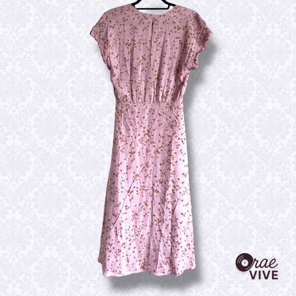 Joie Bethwyn Soft Pink Floral Wrap Dress Size Small - Picture 3 of 6